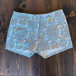 J. Crew Black, White, Yellow Print Shorts 4 inch Size 2